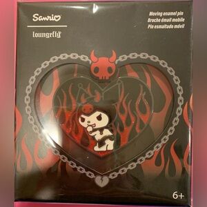 Limited Edition Sanrio Loungefly devil Kuromi moving enamel pin